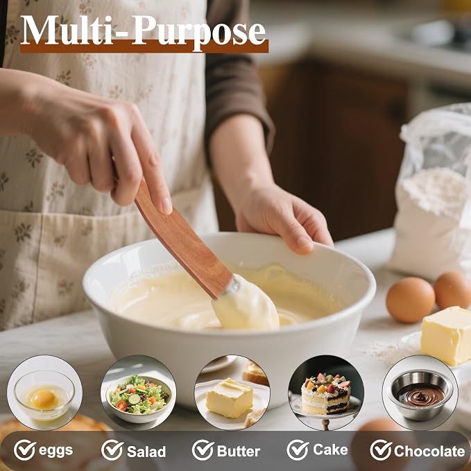4Pcs Skinny Spurtle for Sourdough Starter, Reaching Bottom of Jars, Dough Whisk, Stirring, Mixing, Spreading, Wooden Stir Spurtles, Kitchen Tools for NonStick Cookware, Gift for Sourdough Lovers