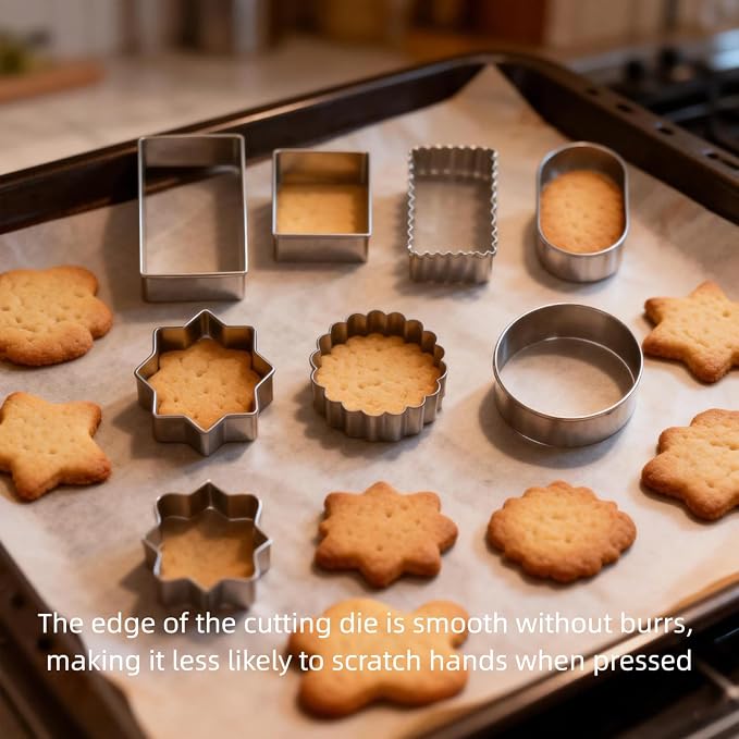 10PCS Stainless Steel Plaque Frame Cookie Cutters - Variety Shapes Fondant Cutters for Baking,Wedding,Birthday,Christmas,Metal Biscuit Molds for DIY Decorations