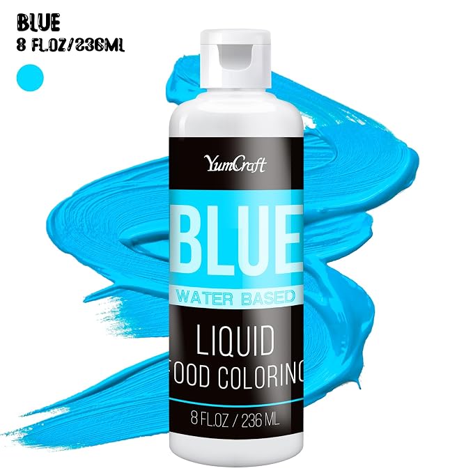 Food Coloring Liquid - Vibrant Color Food Coloring for Cake Decorating, Baking, Easter Egg, Icing - Tasteless Food Color Dye for Fondant, Cooking, Airbrush (Blue, 8 Fl.oz)