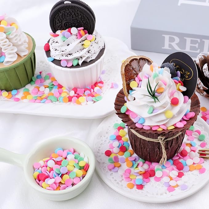 Rainbow Sprinkles Mix for Cake Decorating, 4.6Oz Colored Confetti Round Chip Sprinkles for Cake Cupcake Cookies Baking Ice Cream