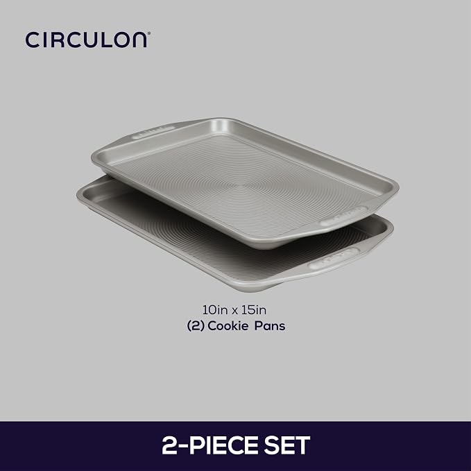 Circulon Nonstick Bakeware Set, Cookie Sheets for Baking Nonstick, 1-Piece, Gray (Pack of 8)