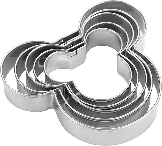 MrCookie Mouse Cookie Cutters Stainless Steel,5-Pack,2.12"-3.86". | Food-grade Thickened stainless steel,sturdy for cookies, sandwiches,cake,fruit.Great for DIY parties.No sharp edges.