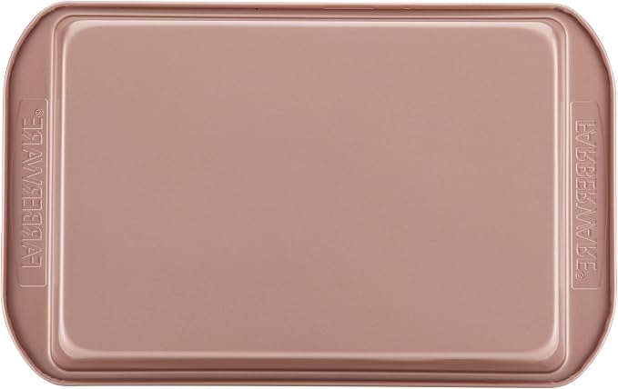 Farberware Baking Nonstick Cake Pan, Rectangle, 9 Inch x 13 Inch, Red Rose Gold
