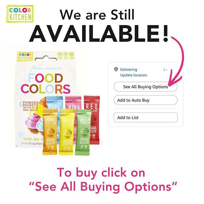 Color Kitchen Natural Food Coloring For Baking, Dye Free Food Coloring Powder, Food Dye Non Toxic Plant Based Rainbow Set, Vegan Gluten Free Non GMO Kosher, 6 Color Pack