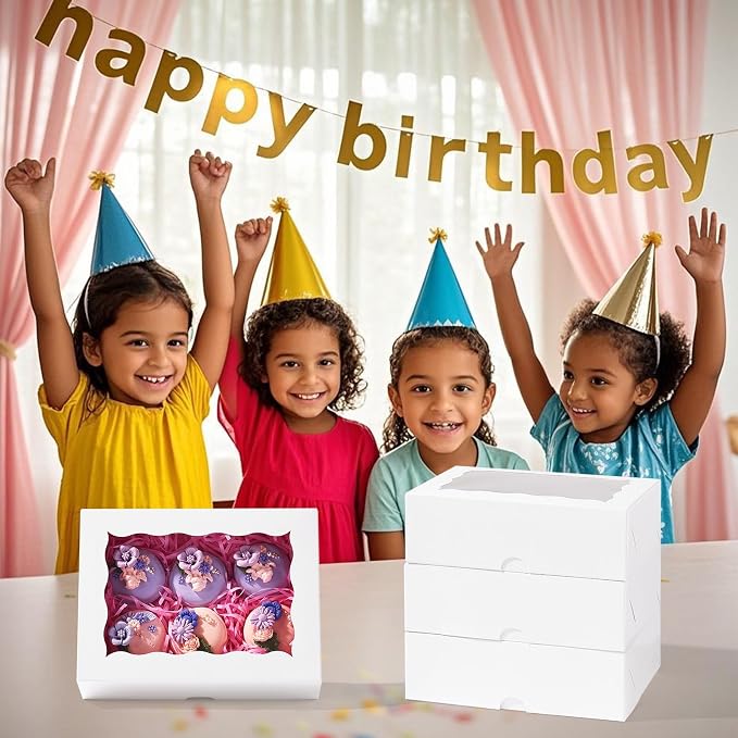 50PCS 8x5x2 Inch Chocolate Covered Strawberries Boxes Bakery Boxes with Window for Chocolate Truffle,Donut, Browines Cookies,Cakesickle &Christmas Valentine's Easter Mother's Day
