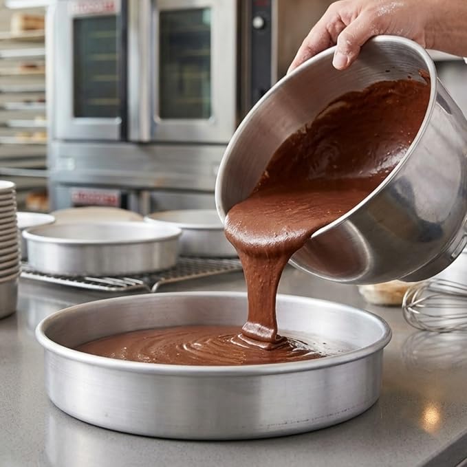 TrueCraftware- 12" X 2" Aluminum Round Layer Cake Baking Pan 0.90MM- Bakeware for Cake Pizza Layer Cake Pans Easy Releasing Cake Baking Round Pans Tin Cheesecake Mold for Home Kitchen Restaurants
