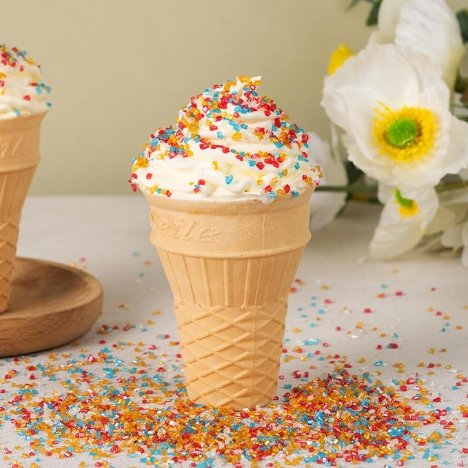 Edible Christmas Sprinkle Mix Sanding Sugar Gold Red Blue and White Crystal Candy Perfect for Cake Decorations Baking Ice Cream Cookies Cupcake Topper 6.5 ounces