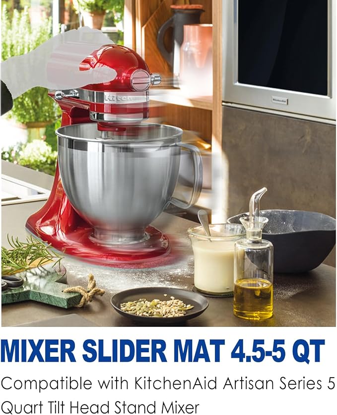 MIMORE Mixer Slider Mat for KitchenAid Stand Mixer 4.5-5 QT Tilt Head, Mixer Mat Compatible with Classic 4.5 QT KitchenAid Mixer Accessories 5 QT Artisan Kitchen Aid Mixer Slider Mat