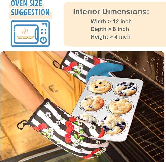 E-far Stainless Steel Muffin Pan, 6-Cup Cupcake Pan Tin for Baking, Metal Muffin Pan Tray Mold, Non-toxic & Healthy, Oven & Dishwasher Safe, Regular Size - 11.44 x 7.12 x 1.25 Inch