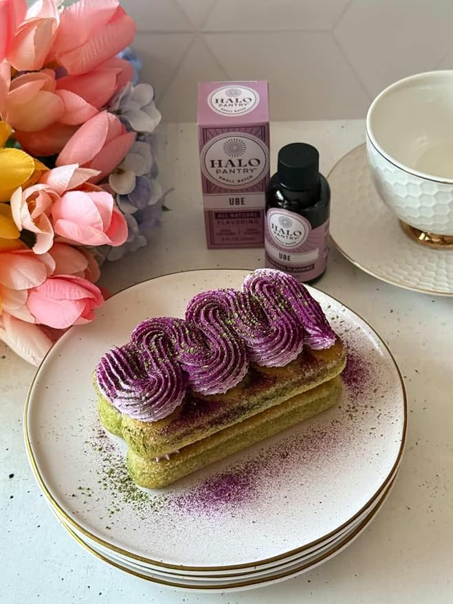 Natural UBE Flavoring Extract by HALO PANTRY (2oz bottle) | Colorless/Clear, Dye-Free, Sugar-Free, Gluten-Free, NO Sweeteners, NO Calories | Perfect for customizing ANY baking, candy, dessert or drink recipes (Ube)