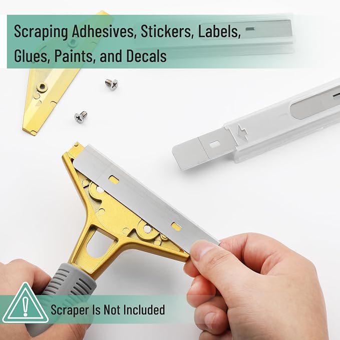 Bates- Replacement Scraper Blades with Dispenser, 4 Inch, 2 Pack, 10 pcs/pack, Carbon Steel Razor Blades, Floor Scrapper Blade, Replacement Razor Blades, Paint Scraper Blades, 4 Inch Scraper Blades