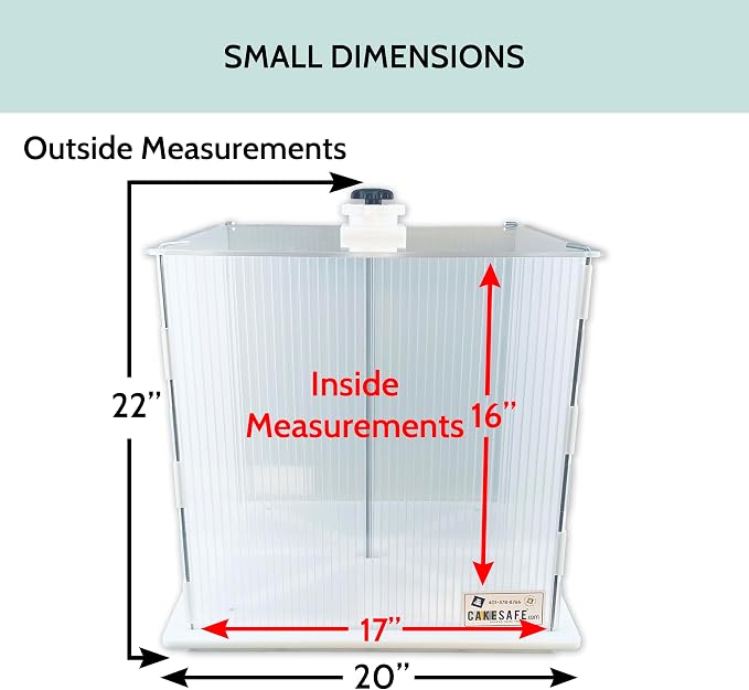 CAKESAFE Reusable Small Cake Transporter, Clear Plastic Cake Carrier (17" W x 16" H)