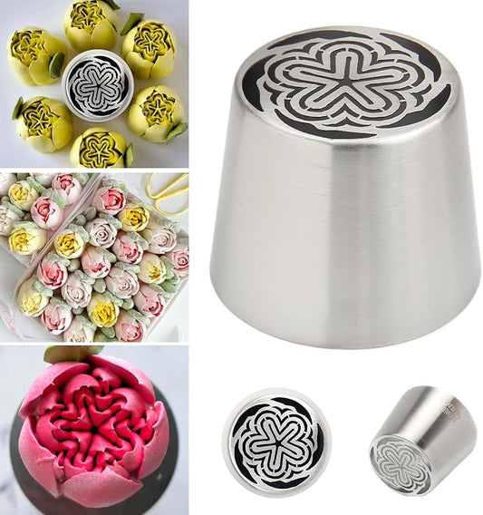 Extra Large Russian Piping Tips for Marshmallows Stainless Steel Flower Frosting Nozzles many styles Cake Decorating Baking tool for Buttercream, Cupcakes Cookies(SL62)