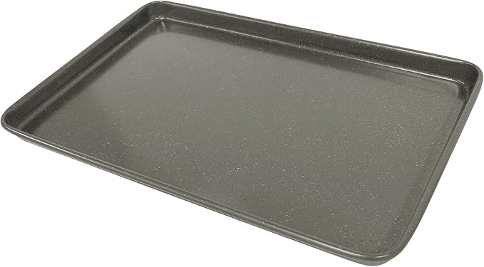 casaWare 15 x 10 x 1-Inch Ultimate Series Commercial Weight Ceramic Non-Stick Coating Cookie/Jelly Roll Pan (Silver Granite)