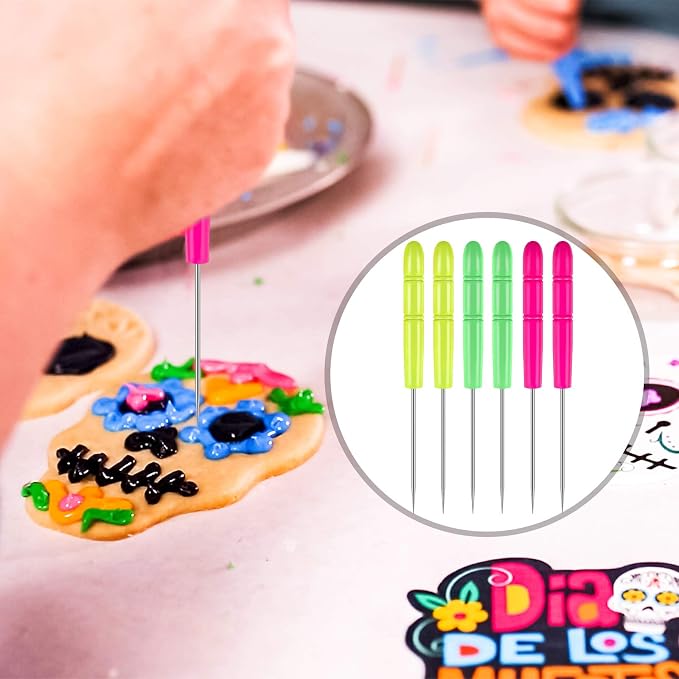 15 Pcs Decorating Brushes Tool Set, Include Cookie Pastry Brush Cookie Scriber Needles Sugar Stir Needles Elbow and Straight Tweezers for Biscuit Cake Fondant Decor Supplies(Blue)