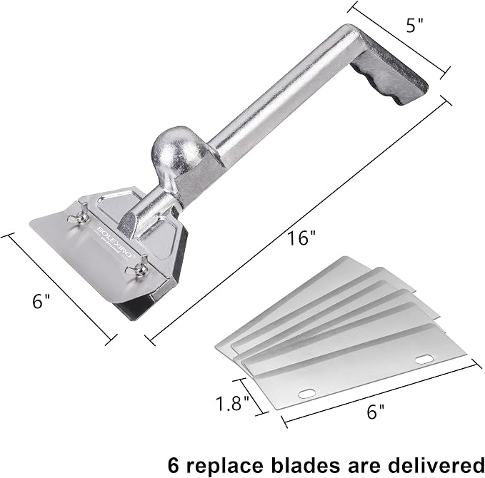 Grill Scraper W/ 7 Blades and Small Slant Edge Grill Scraper, Heavy Duty Casting Aluminum Flat top Grill Accessories, Commercial Griddle Scraper for Restaurants, Bars, Diners