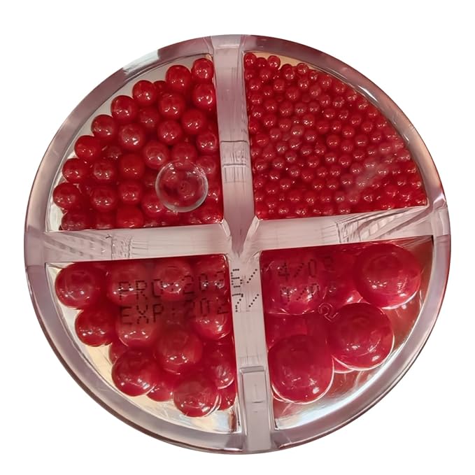 HeDeon&Rles Edible Red Preals Sprinkles for Baking 4 Size（2mm 4mm 7mm 10mm）Red Sprinkles for Cake Cupcake Pancake Icing Decoration Independence Day Halloween Supplies