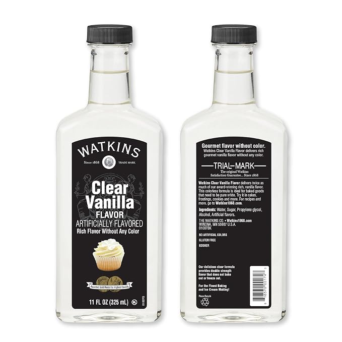 Watkins Clear Vanilla Flavor, 11 fl. oz. Bottle, 1 Count (Packaging May Vary)