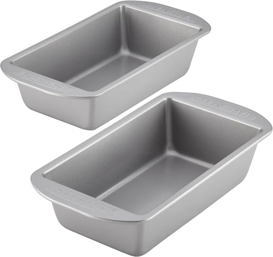 Farberware Nonstick Bakeware Bread Pan and Meat Loaf Pan Set, 2-Piece, Gray