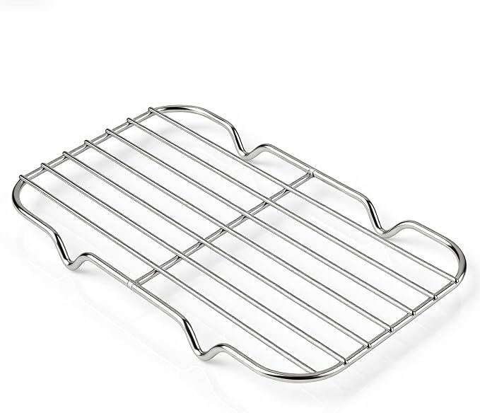 Stainless Steel Cooling Rack for Baking and Cooking, Wire Cooling Rack for Oven Roasting Grilling Drying, Heavy Duty Smooth Edge Easy Clean, Silver 5.3 x 8.46 Inch
