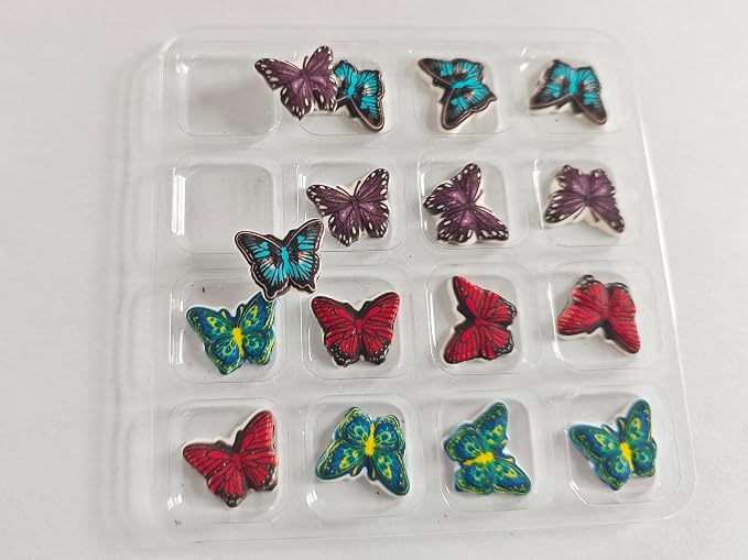Edible 16 pieces Butterfly cake decorations, Butterflies cupcake toppers, perfect Icing Cookies decro for Valentine's Day Birthday Halloween Thanksgiving Christmas party Team Dinner
