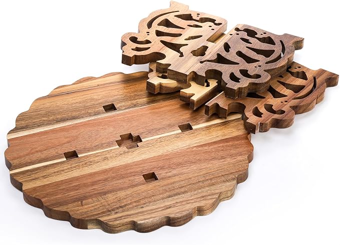 Eorbow 12" Wood Cake Stand, Acacia Wooden Rustic Cupcake Holder, Wedding Table Centerpiece Dessert Display Stand, Birthday Cake Pedestal for Tea Party Baby Shower