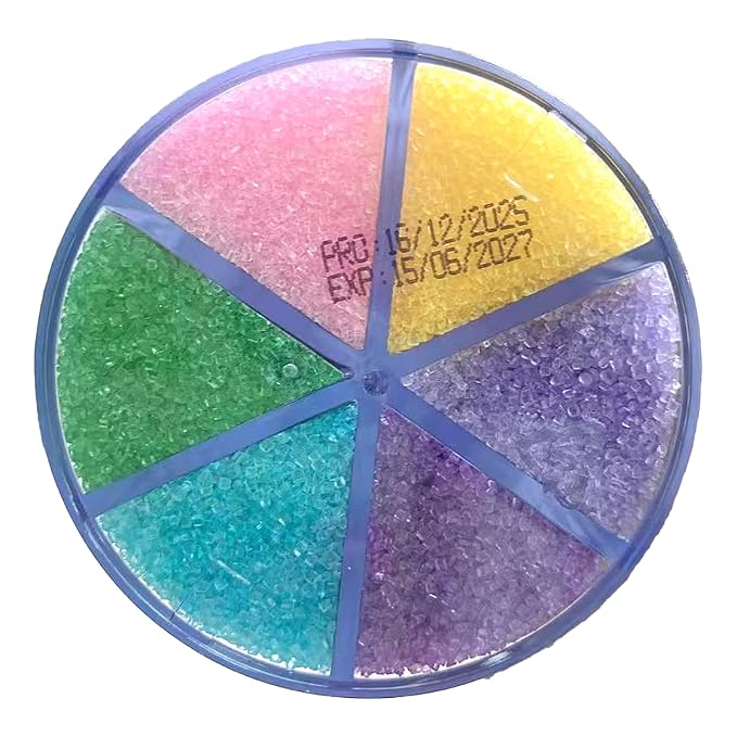 Sentovac 6 Cell Pastel Sanding Sugar Sprinkles Edible for Cake Decorating Fancy Sprinkles Cake Topper Cupcake Cookie Baking Decorations Supplies（Purple Yellow Green Pink Blue lavender）