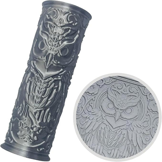 Pottery Clay Owl Texture Roller,Polymer Molding Art Hand Rollers Tools,Embossing Pattern Rolling Pins for DIY Crafts Making,4.1 Inches,Owl,1 Piece