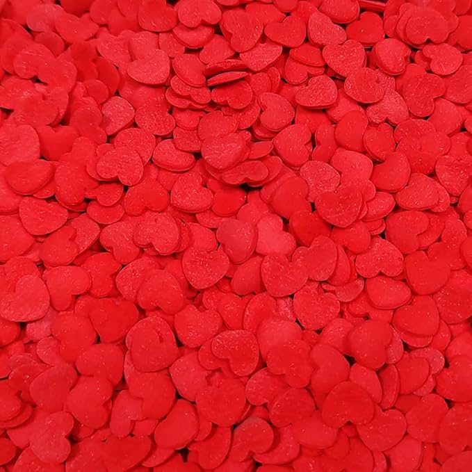 Edible Valentine 8mm Red Hearts Sprinkles for Cake Decorating 80g/2.82oz, Edible Red Sprinkles for Baking Cookie Decorations Cupcake Toppers Ice Cream Donut Toppings