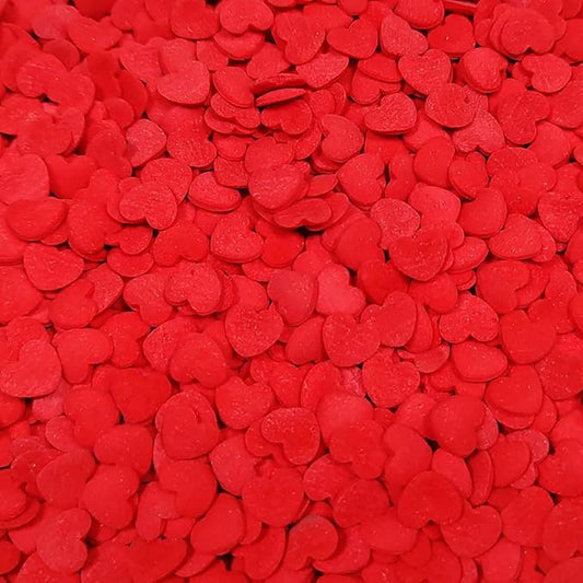 Edible Valentine 8mm Red Hearts Sprinkles for Cake Decorating 80g/2.82oz, Edible Red Sprinkles for Baking Cookie Decorations Cupcake Toppers Ice Cream Donut Toppings
