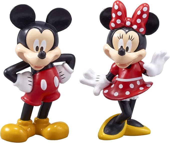 DecoSet® Disney Mickey Mouse and Minnie Mouse Cake Topper, 2-Piece Topper Set, Durable Food-Safe Plastic