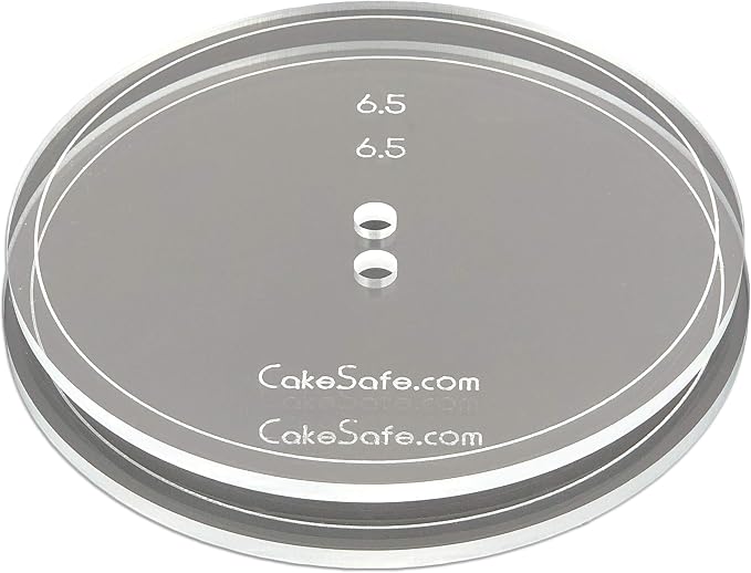 CAKESAFE – 2-6.5” Clear ¼” Acrylic Disks – Perfect Icing Tool to Smooth the Buttercream on Your Cakes