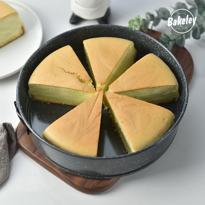 Springform Pan, 10-Inch Nonstick Cheesecake Pan with Removable Bottom Round Baking Cake Pie Mold for Oven 10" x 10" (Black with White Point)