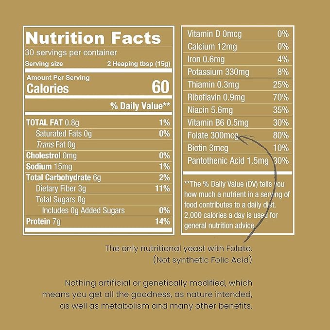 Nutritional Yeast Flakes Seasoning, Nooch for Vegan Cheese Powder Substitute, 2 lb, 100% Pure Non Fortified, Unsweetened - Kosher, Gluten Free, Non GMO, Plant Based Protein, Dairy Free