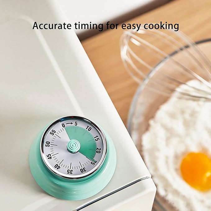 Elegant Stainless Steel Vintage Kitchen Timer with Magnetic Attachment - 60-Minute Countdown & Audible Alarm, Perfect for Cooking, Office Tasks, and Study Sessions (01-Purple)