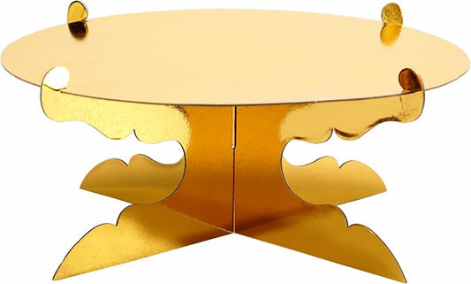 12 inch One Tier Cardboard Cake Stand,Gold Cupcake Stand for Birthday Wedding DIY Dessert Decoration