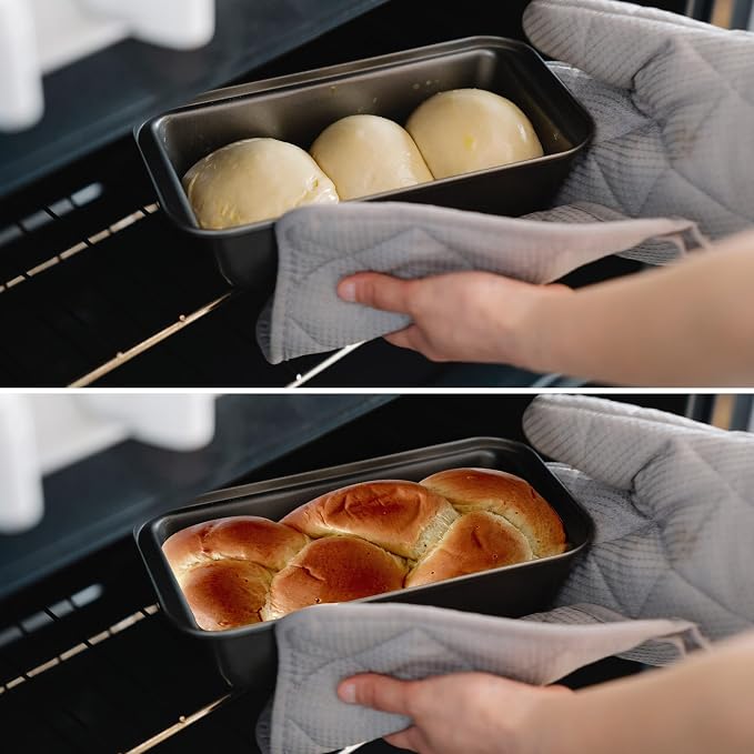 10 Pcs Loaf Pans for Baking Bread, Nonstick Loaf Bread Pan 8 x 4 Inch, Carbon Steel Bread Pan for Homemade Bread (Black)