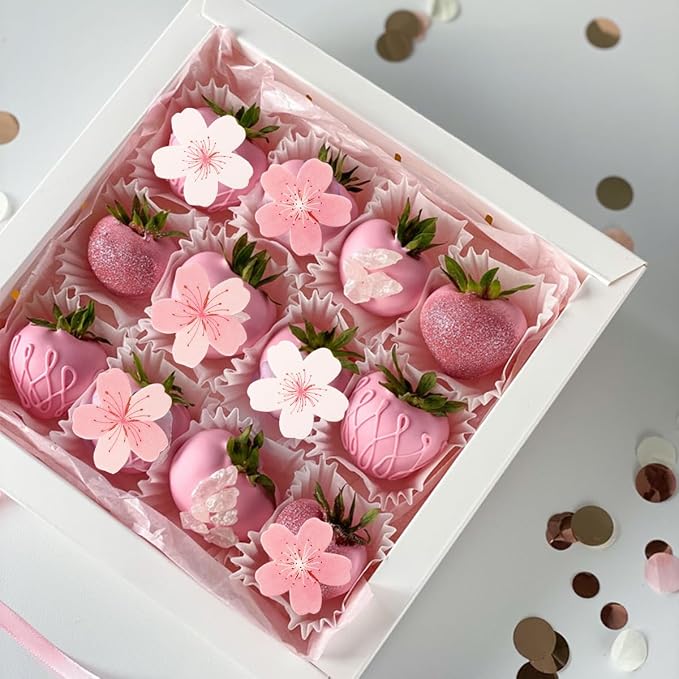 60 Pcs Edible Flowers Cake Cupcake Toppers Decorations Floral Cake Decoration Birthday Wedding