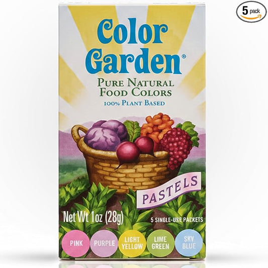Color Garden Pure Natural Food Coloring, Pastels – 5 ct 1 oz | Plant-Based, Vegan, Non-Toxic Liquid Food Dye, Healthy Food Coloring
