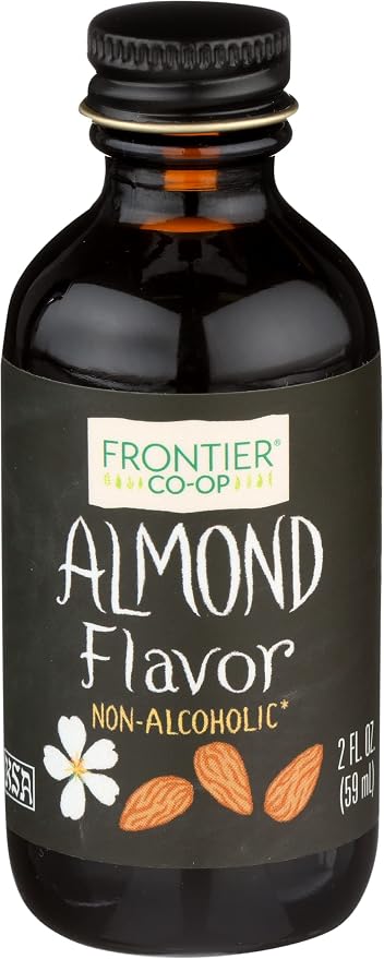 Frontier Co-op Organic Almond Extract, 2 Ounce Glass Jar, Warm Sugar-free Vegan Flavor for Desserts, Coffee and Smoothies