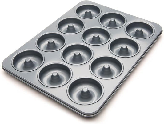 Fox Run Non-Stick Mini Donut Pan, 12-Cavity Mini Donut Mold, Makes 2" Bite Sized Donuts