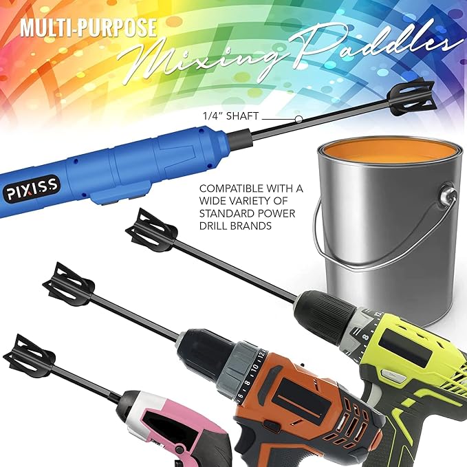 Pixiss Premium Resin Mixer, Handheld Rechargeable Epoxy Mixer Pro Grade, Stirrer for Resin, DIY Crafts Tumbler, Silicone Mixing - Includes 20 Cups, Bundle C (Medium)