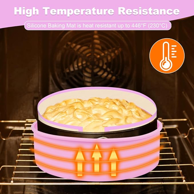 LynxLink Silicone Springform Pan Protector with Baking Mat Set for 9 inch Cheesecake Pan,Baking Pan,Cake pan - Cheesecake Water Bath Protector and Prevent Cake from Sticking to Bottom and Side