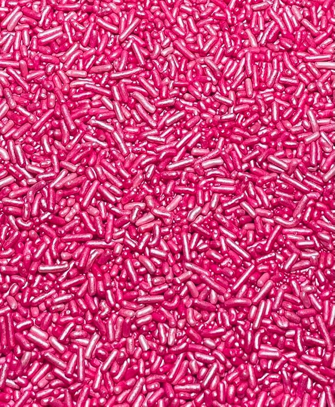 BABY PINK PEARLIZED SPRINKLES-CAKE DECORATING JIMMIES, CUPCAKES,COOKIES, AND CAKES TOPPER, BULK CANDY, LARGE 1.5 LBS. DAIRY FREE, GLUTEN FREE, EGG FREE, VEGAN, SOY FREE, NUTS FREE, KOSHER