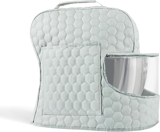Stand Mixer Dust Cover Compatible with KitchenAid Mixer - Stand Mixer Cover Fits for 4.5/5 Quart, Storage Bag with 2 Pocket for Accessories and Attachments（Silver, For 4.5- 5QT）