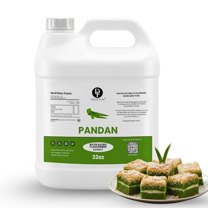 Dolce Flav Pandan Flavoring Concentrate | Water Soluble | 32 Fl Oz