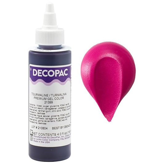 DecoPac Tourmaline Trend Premium Gel Color Cake Decorations, Pink Food Coloring - Pink Gel Color - 4 Fl Oz