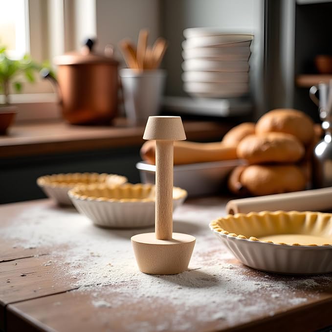 Tart Tamper Pastry Tamper Double Side Wooden Egg Tart Tamper Mold DIY Cake Pastry Pusher for Kitchen Party Baking Tools, Pie, Tart and Quiche Pans