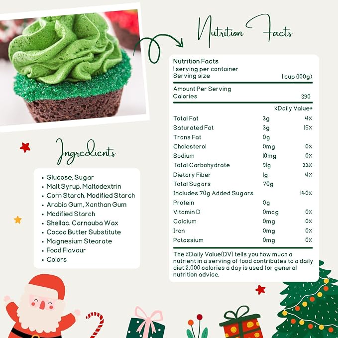Green Sanding Sugar | Deep Green Sprinkles | Edible Coarse Sugar Crystals | For Baking Dessert Decorating, Cake, Cupcake, Cookie, Ice Cream | Christmas St Patrick's Day Holiday Party | 4.6 Ounces