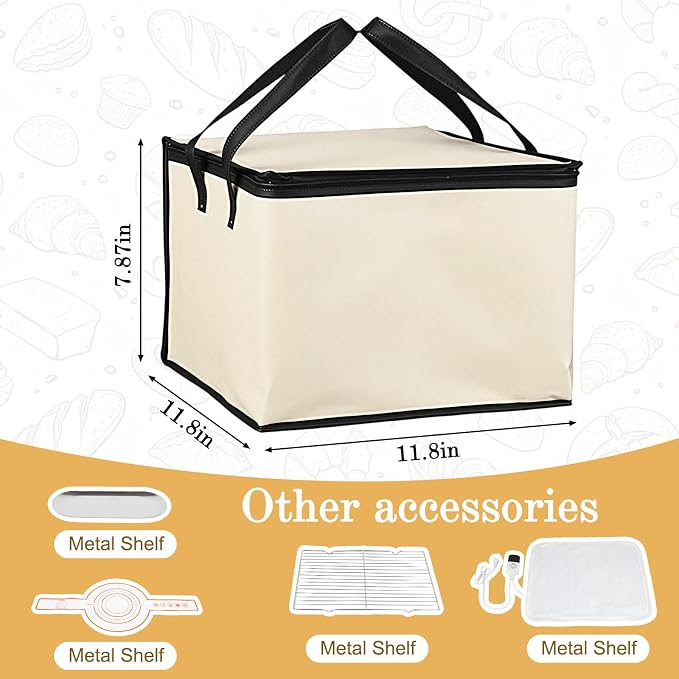 Folding Bread Proofing Box, Sourdough Bread Proofer Warming Box with Shelf & Water Tray, Precise Temperature Fermentation (1–9 Gears) Dough Start Container for Making Pizza Baking Kombucha